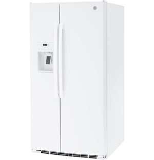 GE 25.3-cu ft Side-by-Side Refrigerator with Ice Maker ,Water and Ice Dispenser ( White ) ENERGY STAR Certified
