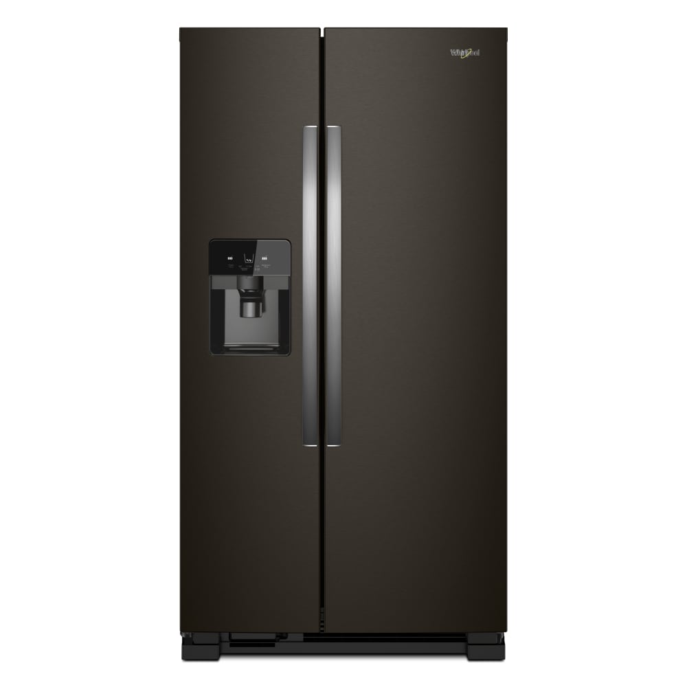 Whirlpool 24.5-cu ft Side-by-Side Refrigerator with Ice Maker ,Water and Ice Dispenser ( Fingerprint Resistant Black Stainless )