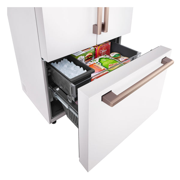 LG STUDIO Counter-Depth 26.5-cu ft 3 -Door Smart Compatible French Door Refrigerator with Ice Maker with Water Dispenser ( Essence White ) ENERGY STAR Certified