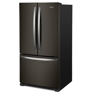 Whirlpool Counter-Depth 20-cu ft 3 -Door French Door Refrigerator with Ice Maker ( Black Stainless Steel ) ENERGY STAR Certified