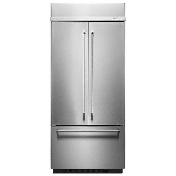 KitchenAid Standard-Depth 20.8-cu ft 3 -Door Built-In French Door Refrigerator with Ice Maker ( Stainless steel )