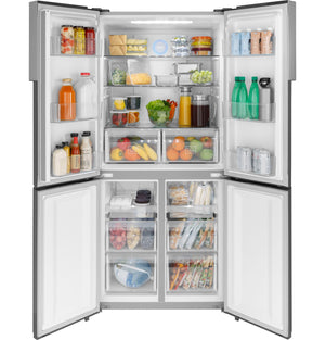Haier 16.8-Cu. Feet Counter-Depth Bottom-Freezer Refrigerator Ice Maker Optional (sold separately) ( Stainless ) ENERGY STAR Certified