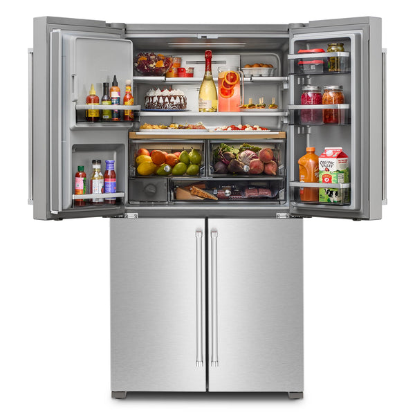 KitchenAid Counter-Depth 19.4-cu ft 4 -Door French Door Refrigerator with Ice Maker with Water and Ice Dispenser ( Fingerprint Resistant Stainless Steel ) ENERGY STAR Certified