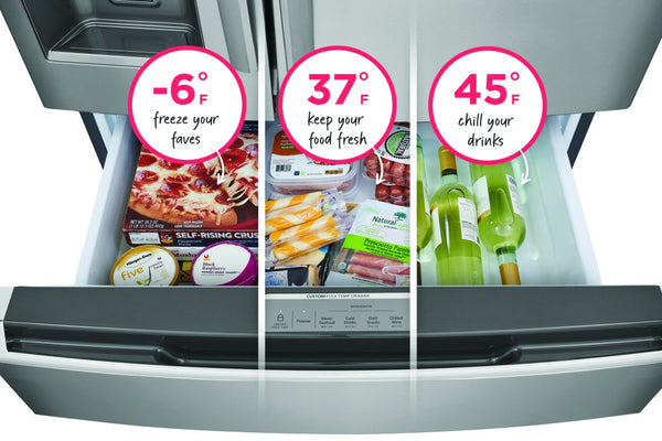 Frigidaire Gallery Counter-Depth 22.1-cu ft 4 -Door French Door Refrigerator with Ice Maker with Water Dispenser ( Fingerprint Resistant Stainless Steel ) ENERGY STAR Certified