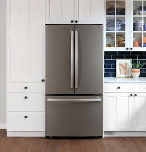 GE Counter-Depth 23.1-cu ft 3 -Door French Door Refrigerator with Ice Maker ( Slate ) ENERGY STAR Certified
