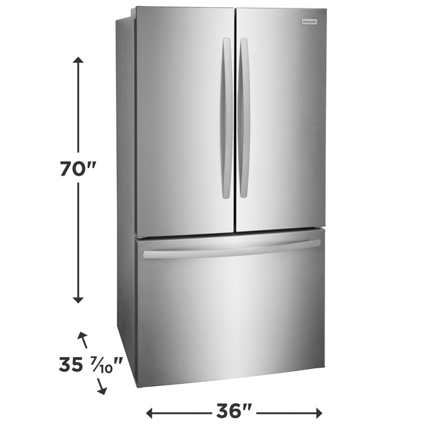 Frigidaire Standard-Depth 27.8-cu ft 3 -Door French Door Refrigerator with Ice Maker with Water and Ice Dispenser ( Stainless Steel ) ENERGY STAR Certified