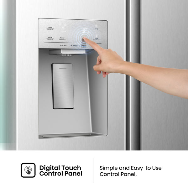 Hisense 29.1-cu ft Side-by-Side Refrigerator with Ice Maker ,Water and Ice Dispenser ( Stainless steel )