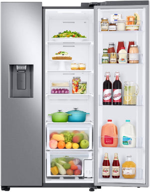 Samsung 27.4-cu ft Side-by-Side Refrigerator with Ice Maker ,Water and Ice Dispenser ( Fingerprint Resistant Stainless Steel )