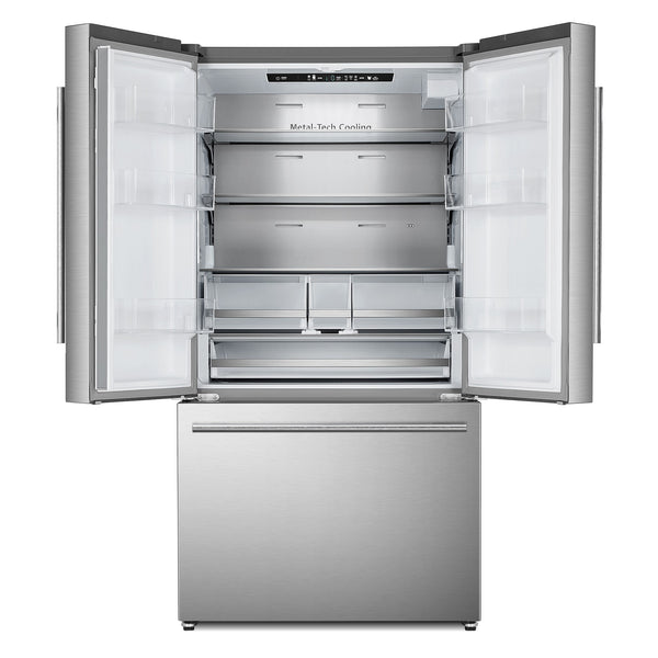 Cosmo Counter-Depth 22.4-cu ft 3 -Door French Door Refrigerator with Ice Maker with Water Dispenser ( Stainless Steel ) ENERGY STAR Certified