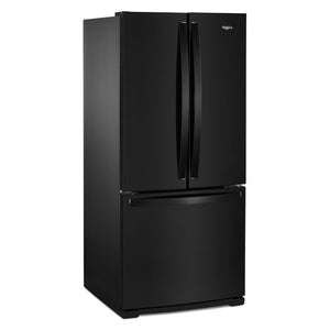 Whirlpool Standard-Depth 19.6-cu ft 3 -Door French Door Refrigerator with Ice Maker ( Black )