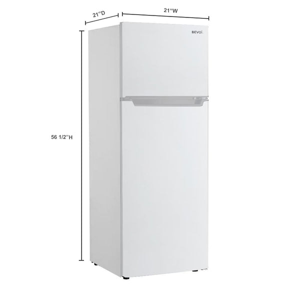 Bevoi 7.3-cu ft Counter-Depth Top-Freezer Refrigerator ( White )