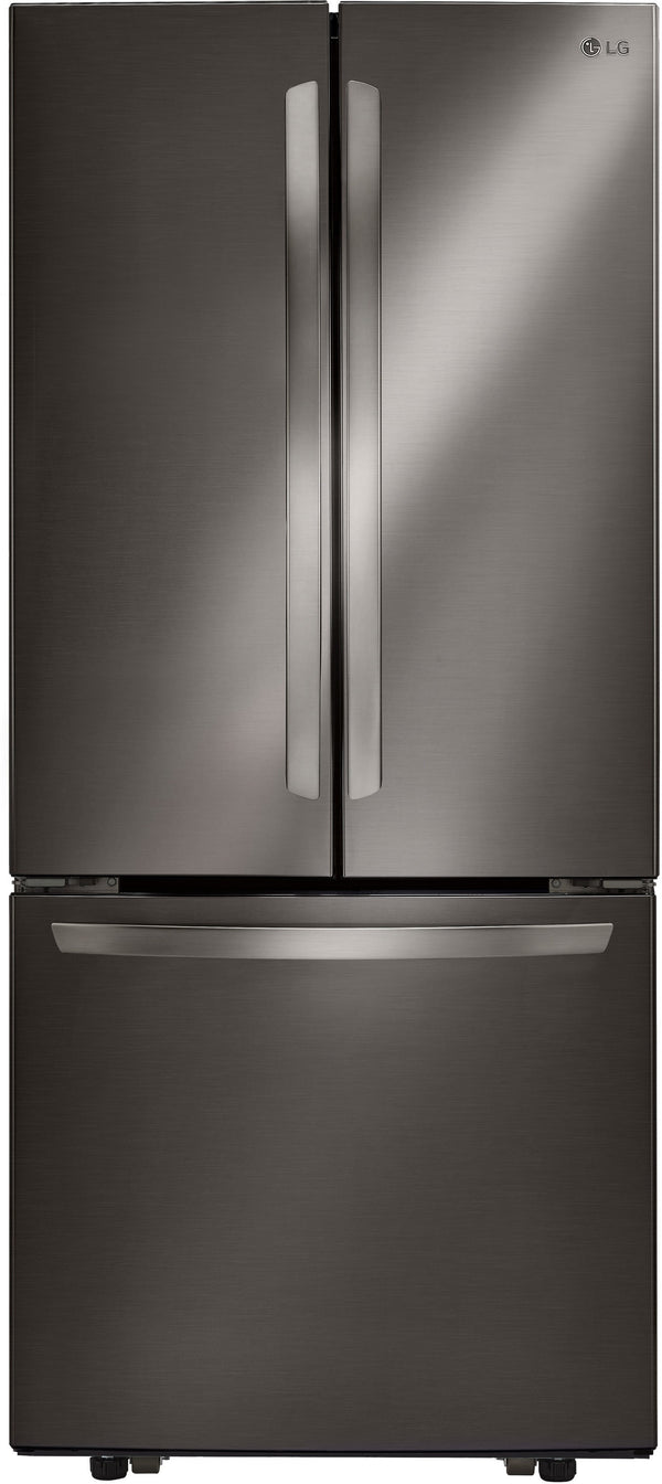 LG Standard-Depth 21.8-cu ft 3 -Door French Door Refrigerator with Ice Maker ( Black stainless steel )