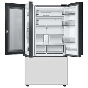 Samsung Bespoke Standard-Depth Beverage Center 30.1-cu ft 3 -Door Smart Compatible French Door Refrigerator with Dual Ice Maker with Water Dispenser and Door within Door ( Panels Sold Separately ) ENERGY STAR Certified
