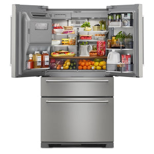KitchenAid Standard-Depth 26.2-cu ft 4 -Door French Door Refrigerator with Ice Maker with Water and Ice Dispenser ( PrintShield Stainless )