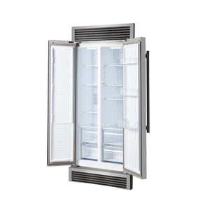 FORNO Salerno 15.6-cu ft Counter-Depth Side-by-Side Refrigerator ( Stainless steel )