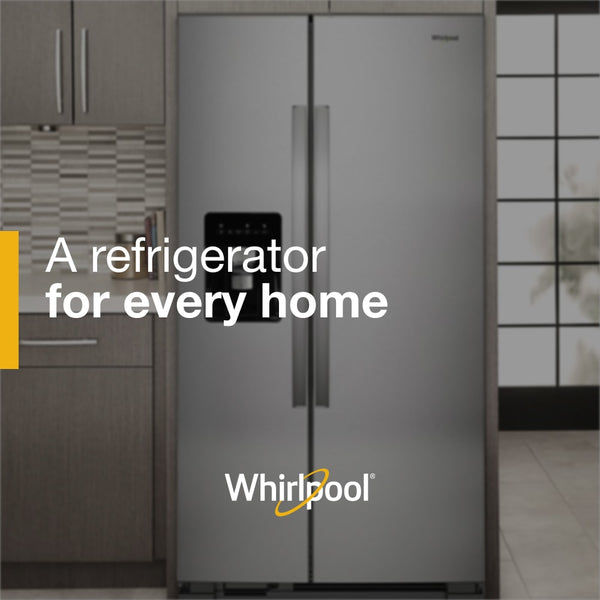 Whirlpool In-Door Can Caddy 21.4-cu ft Side-by-Side Refrigerator with Ice Maker ,Water and Ice Dispenser ( Fingerprint Resistant Black Stainless )