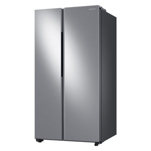 Samsung 28-cu ft Side-by-Side Refrigerator Smart Compatible with Ice Maker with Ice Dispenser ( Fingerprint Resistant Stainless Steel )