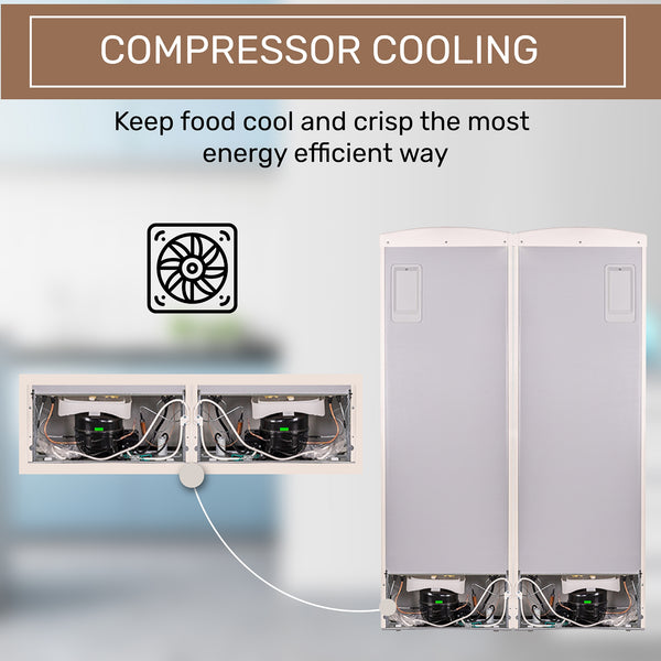 ConServ 19.42-cu ft Counter-Depth Side-by-Side Refrigerator ( Cream )