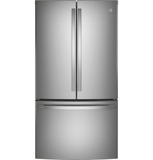 GE Profile Counter-Depth 23.1-cu ft 3 -Door French Door Refrigerator with Ice Maker with Water Dispenser ( Stainless Steel ) ENERGY STAR Certified