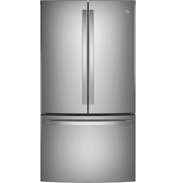 GE Profile Counter-Depth 23.1-cu ft 3 -Door French Door Refrigerator with Ice Maker with Water Dispenser ( Stainless Steel ) ENERGY STAR Certified