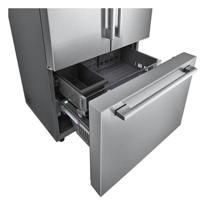 LG STUDIO Counter-Depth 26.5-cu ft 3 -Door Smart Compatible French Door Refrigerator with Ice Maker with Water Dispenser ( PrintProof Stainless Steel ) ENERGY STAR Certified