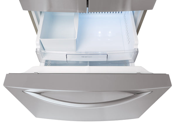 LG Standard-Depth 21.8-cu ft 3 -Door French Door Refrigerator with Ice Maker with Water and Ice Dispenser ( Stainless Steel ) ENERGY STAR Certified