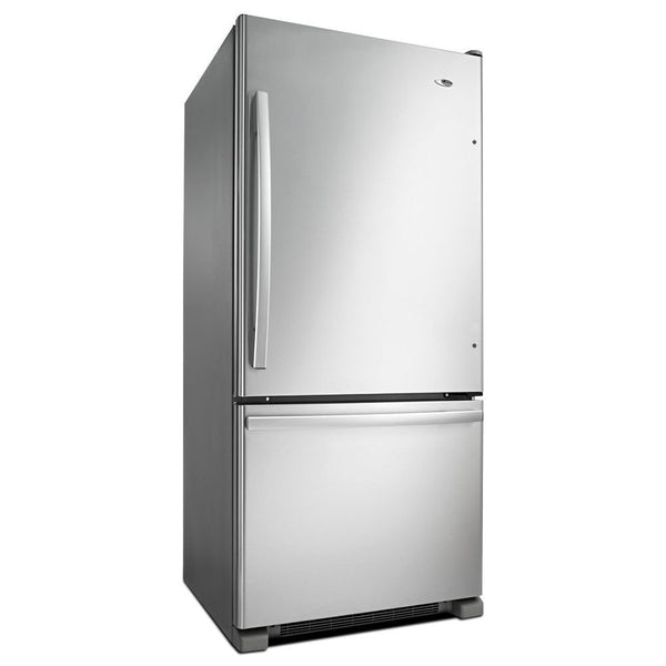 Amana 18.7-cu ft Standard-Depth Bottom-Freezer Refrigerator Ice Maker Optional (sold separately) ( Stainless Steel )