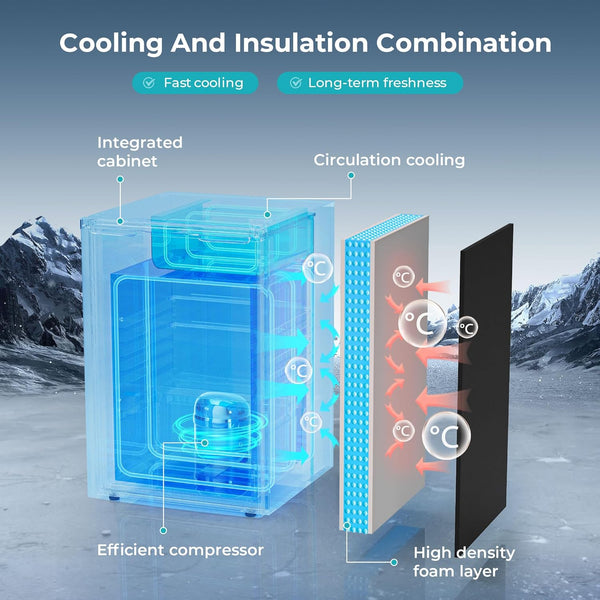 Euhomy  4.4 cu. ft. Black Mini Refrigerator with Freezer