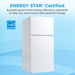 Midea Fingerprint Resistant 18.1-cu ft Top-Freezer Refrigerator ( White ) Garage Ready ENERGY STAR Certified