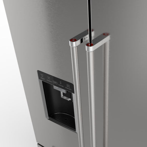 KitchenAid Counter-Depth 23.8-cu ft 3 -Door French Door Refrigerator with Ice Maker with Water and Ice Dispenser ( Stainless Steel with PRINTSHIELD Finish )