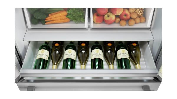 Sharp Counter-Depth 22.5-cu ft 4 -Door French Door Refrigerator with Ice Maker ( Stainless steel ) ENERGY STAR Certified