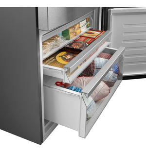 GE 17.7-cu ft Counter-Depth Bottom-Freezer Refrigerator Stainless Steel ) ENERGY STAR Certified