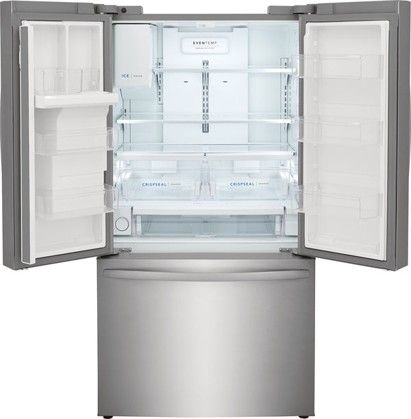 Frigidaire Standard-Depth 27.8-cu ft 3 -Door French Door Refrigerator with Ice Maker with Water and Ice Dispenser ( Fingerprint Resistant Stainless Steel ) ENERGY STAR Certified