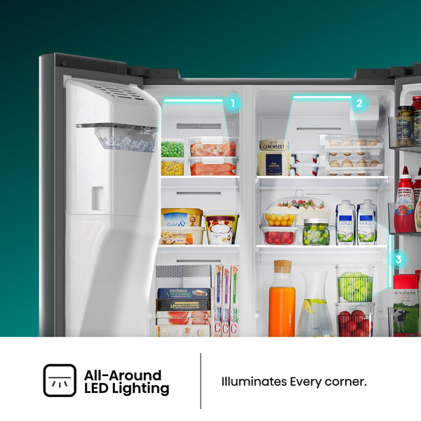 Hisense 29.1-cu ft Side-by-Side Refrigerator with Ice Maker ,Water and Ice Dispenser ( Stainless steel )
