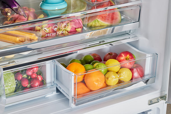 UNIQUE Classic Retro Counter-Depth 21.4-cu ft 3 -Door French Door Refrigerator with Ice Maker with Ice Dispenser ( Marshmallow White ) ENERGY STAR Certified