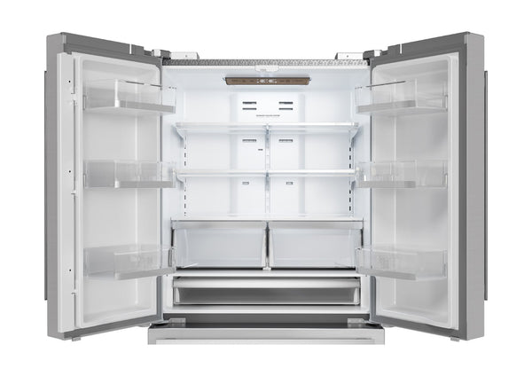 Sharp Counter-Depth 22.5-cu ft 4 -Door French Door Refrigerator with Ice Maker ( Stainless steel ) ENERGY STAR Certified