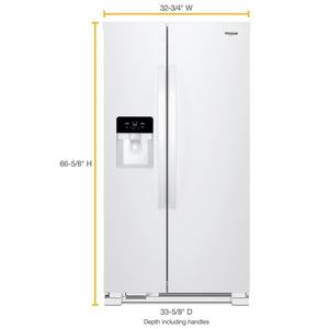 Whirlpool 21.4-cu ft Side-by-Side Refrigerator with Ice Maker ,Water and Ice Dispenser ( White ) ENERGY STAR Certified