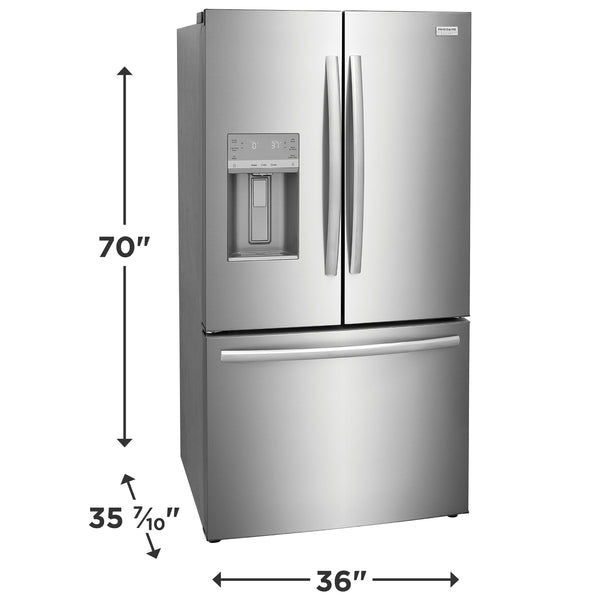 Frigidaire Gallery Standard-Depth 27.8-cu ft 3 -Door French Door Refrigerator with Dual Ice Maker with Water and Ice Dispenser ( Fingerprint Resistant Stainless Steel ) ENERGY STAR Certified