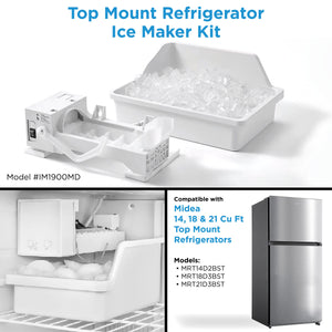 Midea Fingerprint Resistant 14.2-cu ft Counter-Depth Top-Freezer Refrigerator ( Stainless Steel ) Garage Ready ENERGY STAR Certified
