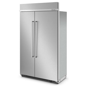 KitchenAid 30-cu ft Counter-Depth Side-by-Side Refrigerator Built-In with Ice Maker ( Stainless Steel with PrintShield Finish )