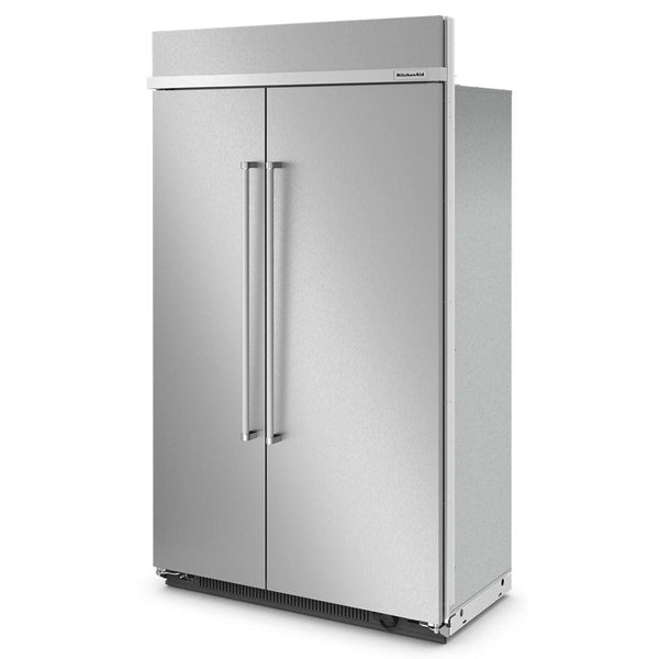 KitchenAid 30-cu ft Counter-Depth Side-by-Side Refrigerator Built-In with Ice Maker ( Stainless Steel with PrintShield Finish )