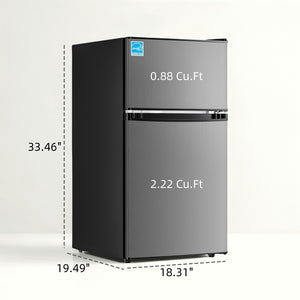 Upstreman 3.1-cu ft Mini Fridge with Freezer(Stainless Steel)ENERGY STAR