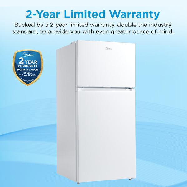 Midea Fingerprint Resistant 18.1-cu ft Top-Freezer Refrigerator ( White ) Garage Ready ENERGY STAR Certified