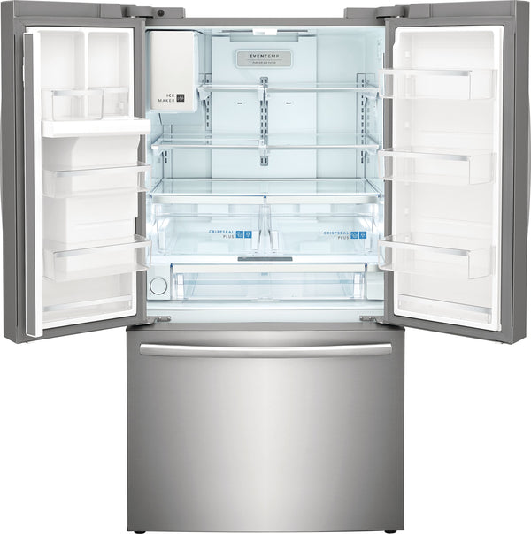 Frigidaire Gallery Standard-Depth 27.8-cu ft 3 -Door French Door Refrigerator with Dual Ice Maker with Water and Ice Dispenser ( Fingerprint Resistant Stainless Steel ) ENERGY STAR Certified