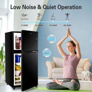 Runesay 3.5-cu ft with Freezer ( Black ) Garage Ready