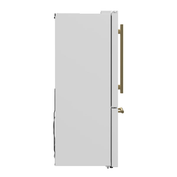 FORNO Counter-Depth Espresso Gallipoli 17.5-cu ft 3 -Door French Door Refrigerator with Ice Maker with Ice Dispenser ( White ) ENERGY STAR Certified