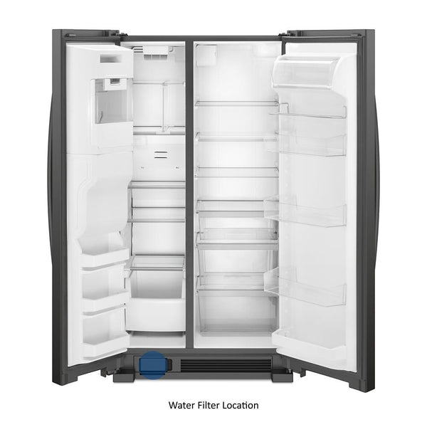 Whirlpool 24.5-cu ft Side-by-Side Refrigerator with Ice Maker ,Water and Ice Dispenser ( Black )
