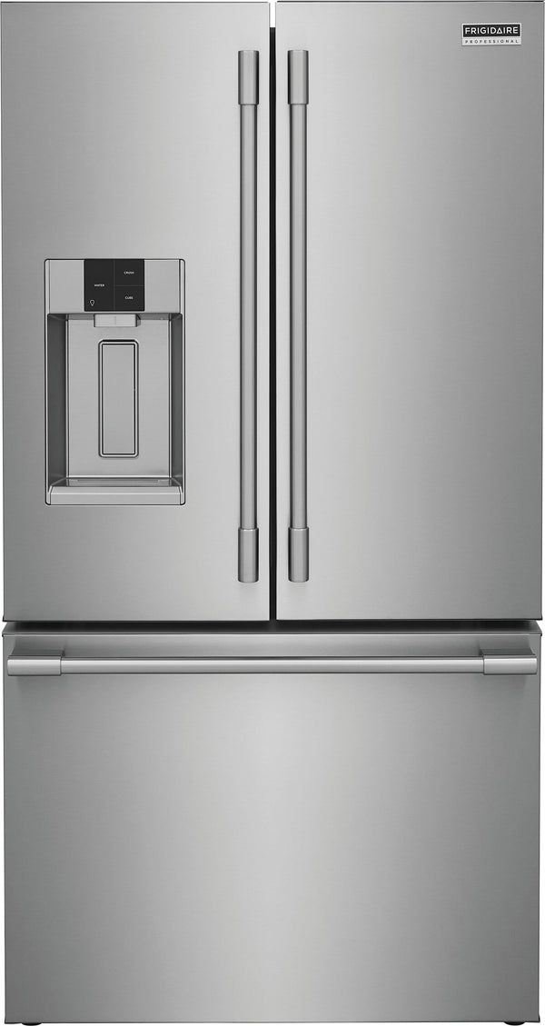 Frigidaire Professional Counter-Depth 22.6-cu ft 3 -Door French Door Refrigerator with Dual Ice Maker with Water and Ice Dispenser ( Smudge-Proof Stainless Steel ) ENERGY STAR Certified