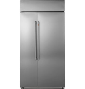 Cafe 29.5-cu ft Counter-Depth Side-by-Side Refrigerator Built-In Smart Compatible with Ice Maker ( Stainless Steel )