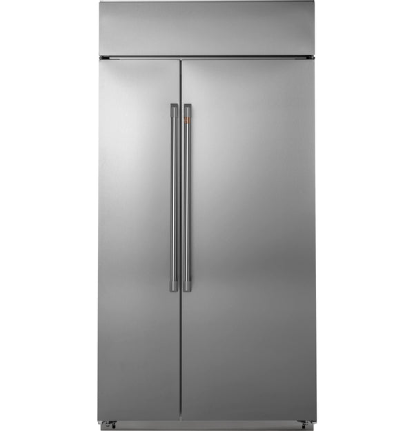 Cafe 29.5-cu ft Counter-Depth Side-by-Side Refrigerator Built-In Smart Compatible with Ice Maker ( Stainless Steel )